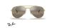 عینک آفتابی ری بن فریم فلزی خلبانی طرح جدید رنگ طلایی براق و عدسی قهوه ای جیوه ای کرومانس و پلاریزه - عکس از زاویه روبرو