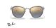 عینک آفتابی ری بن فریم فلزی_کائوچویی چندضلعی و به رنگ سورمه ای مشکی - عدسی آبی کرومانس- عکس از زاویه روبرو