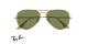 عینک آفتابی ری بن طرح خلبانی - Rayban RB3689 Polarized - فریم طلایی - عدسی سبز