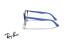 عینک طبی بچگانه ری بن فریم استات گرد رنگ آبی روشن و تیره - عکس از زاویه کنار