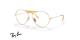 عینک طبی ری بن فریم تیتانیوم خلبانی رنگ طلایی و زرد - عکس از زاویه سه رخ 