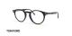 عینک طبی کائوچویی تام فورد فریم گرد رنگ مشکی عدسی بلوگنترل - عکس از زاویه سه رخ