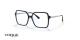 عینک طبی وگ فریم کائوچویی - رنگ مشکی و لبه های آبی - عکس از زاویه سه رخ 