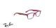 عینک طبی بچگانه ری بن فریم استات مربعی به رنگ صورتی، قرمز و طوسی - عکس از زاویه کنار