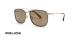 عینک آفتابی پلیس فریم فلزی خلبانی مربعی طلایی مشکی و عدسی قهوه ای - عکس از زاویه سه رخ