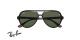 عینک آفتابی خلبانی ری بن مدل فراری فریم کائوچویی مشکی،عدسی سبز - عکس از زاویه روبرو