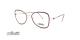 عینک طبی زنانه سیلوئت فریم فلزی پروانه ای رنگ قرمز تیره و نقره ای - عکس از زاویه سه رخ