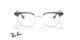 عینک طبی کائوچوی ری بن فریم مربع گرد دو رنگ طوسی شیشه ای - عکس از زاویه روبرو