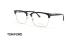 عینک طبی کلاب مستر تام فورد فریم مشکی و حدقه مربعی - عکس از زاویه سه رخ
