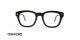 عینک طبی کائوچویی تام فورد فریم مربعی ضخیم مشکی - عکس از زاویه روبرو