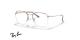 عینک طبی ری بن فریم فلزی زیر گریف شبه خلبانی دو پل رنگ طلایی - عکس از زاویه سه رخ