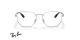 عینک طبی فلزی ری بن فریم چندضلعی رنگ نقره ای با دسته های مشکی - عکس از زاویه روبرو