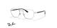 عینک طبی فلزی ری بن فریم چندضلعی رنگ نقره ای با دسته های مشکی - عکس از زاویه سه رخ