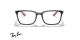 عینک طبی کائوچویی ری بن فریم مربعی بزرگ رنگ مشکی و دسته کربنی - عکس از زاویه روبرو