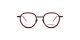 عینک طبی ژان نوول فریم کائوچویی گرد به رنگ قرمز با خطوط مشکی - عکس از زاویه روبرو