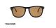 عینک آفتابی کائوچویی تام فورد - فریم مشکی و عدسی قهوه ای - عکس زاویه روبرو