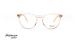 عینک طبی گربه‌ای هیکمن با بدنه شیشه‌ای شامپاینی - روبرو