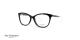 عینک طبی آناهیکمن مدل گربه ای . بدنه کائوچویی انتهای دسته فلزی طلایی - مشکی - عکاسی وحدت - زاویه سه رخ