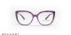 عینک طبی کائوچویی فلزی نگین دار بنفش رنگ بولگاری - عکاسی وحدت - زاویه روبرو