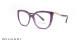 عینک طبی کائوچویی فلزی نگین دار بنفش رنگ بولگاری - عکاسی وحدت - زاویه سه رخ