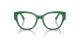 عینک طبی دولچه و گابانا فریم کائوچویی گربه ای به رنگ سبز چمنی - عکس از زاویه روبرو