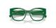 عینک طبی دولچه و گابانا فریم کائوچویی گربه ای به رنگ سبز چمنی - عکس از زاویه بسته عینک