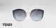 عینک آفتابی فندی طرح قطره آب - بدنه نقره ای - عدسی های دودی طیف دار - عکاسی وحدت - زاویه روبرو