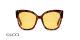 عینک آفتابی خاص گوچی بزرگ - آبی کرم قرمز شیری - عکاسی وحدت - زاویه سه رخ