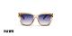  عینک آفتابی زنانه کائوچویی پروانه ای هاوک رنگ عسلی شیشه بنفش طیف دار - عکاسی وحدت - عکس زاویه رو به رو