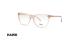 عینک طبی زنانه هاوک فریم کائوچویی گربه ای رنگ صورتی شفاف - عکس از زاویه سه رخ