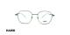 عینک طبی هاوک فریم فلزی مربعی رنگ سبز - عکس از زاویه روبرو