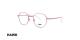عینک طبی زنانه هاوک فریم فلزی صورتی - عکس از زاویه سه رخ