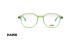 عینک طبی هاوک فریم کائوچویی مربعی به رنگ سبز شیشه ای - عکس از زاویه روبرو