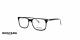 عینک طبی کائوچویی مربعی موستانگ - فریم طوسی با ترکیب مشکی - عکس از زاویه سه رخ