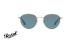 عینک آفتابی فلزی نقره ای با عدسی های آبی رنگ Persol - زاویه روبرو