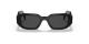 عینک آفتابی پرادا فریم کائوچویی مستطیلی ضخیم به رنگ مشکی براق به همراه عدسی مشکی با دسته های پهن و مثلثی پرادا - عکس از زاویه روبرو