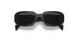 عینک آفتابی پرادا فریم کائوچویی مستطیلی ضخیم به رنگ مشکی براق به همراه عدسی مشکی با دسته های پهن و مثلثی پرادا - عکس از زاویه بسته عینک