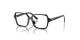 عینک طبی پرادا فریم کائوچویی مربعی باریک به رنگ مشکی براق - عکس از زاویه سه رخ