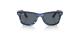 عینک آفتابی ویفرر ری بن فریم کائوچویی استات مربعی به رنگ آبی تیره و روشن براق به همراه عدسی آبی خاکستری - عکس از زاویه روبرو