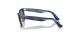 عینک آفتابی ویفرر ری بن فریم کائوچویی استات مربعی به رنگ آبی تیره و روشن براق به همراه عدسی آبی خاکستری - عکس از زاویه کنار