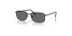 عینک آفتابی مستطیلی ری بن فریم فلزی مشکی براق به همراه عدسی دودی - عکس از زاویه سه رخ