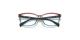 عینک طبی ری بن فریم پروانه جنس استات دو رنگ بالا شرابی شفاف پایین آبی - عکس از زاویه بسته