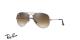 عینک آفتابی مدل خلبانی ری بن - بدنه نوک مدادی - عدسی قهوه ای سایه روشن زاویه سه رخ