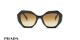 عینک آفتابی پروانه‌ای پرادا - بدنه مشکی طرح مرمر با عدسی قهوه‌ای طیف دار -زاویه روبرو
