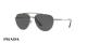 عینک آفتابی خلبانی پرادا رنگ خاکستری - زاویه سه رخ