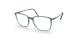 عینک طبی مربعی سیلوئت با حدقه آبی و دسته‌های تیتانیومی نقره‌ای - زاویه سه‌رخ