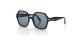 عینک آفتابی تام فورد چند ضلعی کائوچویی بدنه مشکی عدسی آبی - زاویه سه رخ