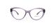 عینک طبی زنانه ورساچه فریم گربه ای بنفش روی دسته لوگو نگین کاری شده - عکس از زاویه روبرو