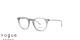 عینک طبی مردانه کائوچویی وگ فریم گرد رنگ طوسی - عکاسی وحدت - عکس از زاویه سه رخ 