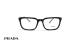 عینک طبی مردانه و زنانه فریم کائوچویی مستطیل رنگ مشکی پرادا - عکاسی وحدت - زاویه رو به رو